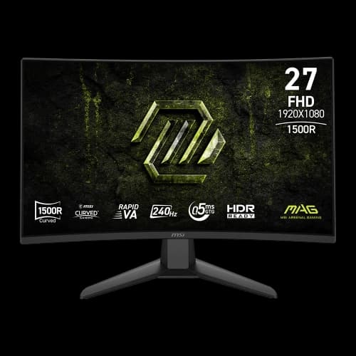 MSI 27" 1920 x 1080 (FHD) 240Hz 0.5ms (GTG) Curved Rapid VA Gaming Monitor Tilt adjustable FreeSync Premium (MAG 274CF X24)