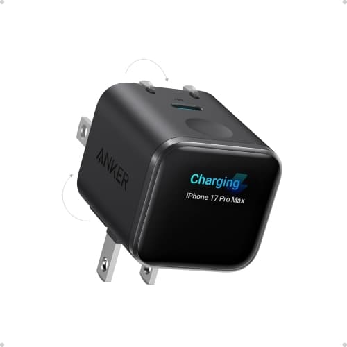 Anker Nano USB C Charger,45W USB C Charger Block with Smart Display,180°Foldable Plug,Smart Recognition,Built-in Care Mode,for iPhone17/16/15 (Non-Battery,One USB-C Port,No Cable
