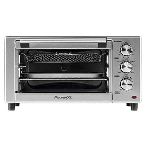 PowerXL 8-in-1 Air Fryer Grill with Rotisserie and 6-Piece Accessory Pack, Stainless Steel – Roast, Bake, Grill, and More for Indoor Cooking
