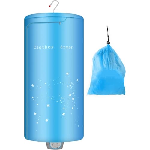 Portable Clothes Dryer Upgraded to Quickly Dry A Large Number of Clothes and Shoes. Travel Mini 900w Dryer Machine, Compact Portable Dryer for Family, Apartment, RV and Travel Beig