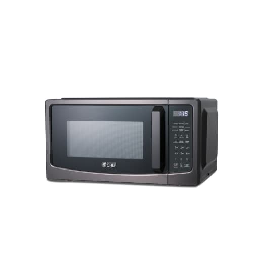 COMMERCIAL CHEF 1.1 Cu Ft Microwave with 10 Power Levels, Microwave 1000W with Pull Handle Door