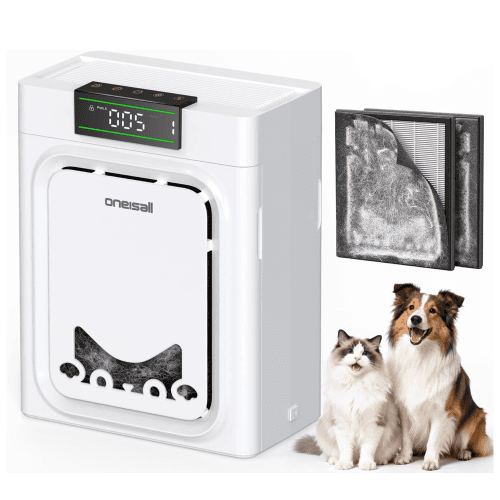 HEPA Pet Air Purifier : Washable Double Side Filter, Air Quality Auto Monitor, Sleep Timer, 4 Speed,2200Ft² Large Room