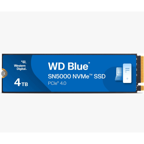 Western Digital 4TB WD Blue SN5000 NVMe Internal Solid State Drive SSD , PCIe Gen 4.0 , WDS400T4B0E