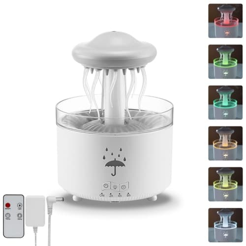 Rain Cloud Humidifier Water Drop，Octopus Aromatherapy Humidifier with 7 Colors LED Night Light with Remote Control for Bedroom Sleep Relaxation