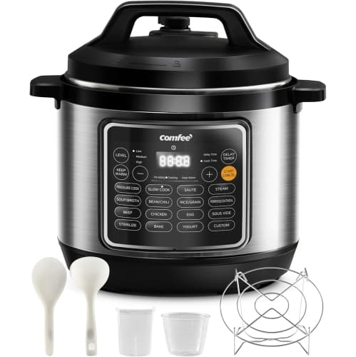 Open Box COMFEE ' 8 quart pressure cooker with 16 cooking functions, non-stick pressure cooker for yogurt making rice cooker slow cooker, healthy ceramic inner pot