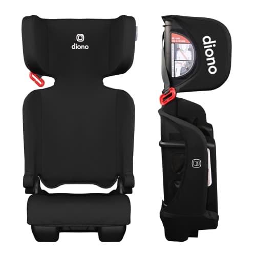 Diono Airi High-Back Booster Seat, Ultra Lightweight & Travel Ready, 3-Seat Side-by-Side Fit, Full Side-Impact Safety, Black