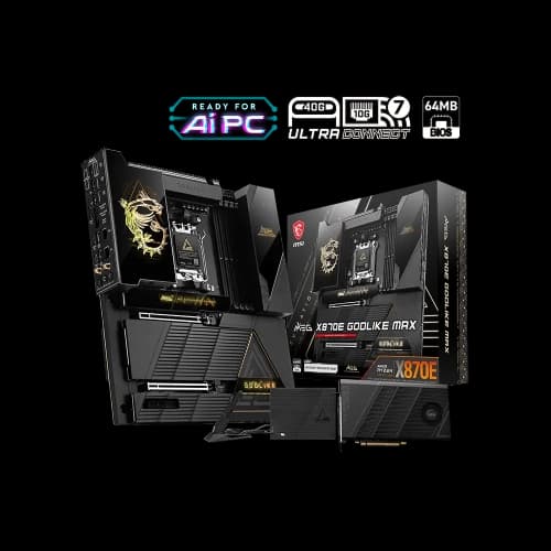 MSI MEG X870E GODLIKE MAX EATX AM5 DDR5 Motherboard for AMD Ryzen 9000 / 8000 / 7000 Series CPUs