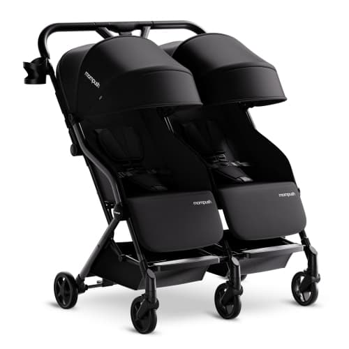 Mompush Lithe Double Stroller – Lightweight Side-by-Side Stroller for Newborn & Toddler, Easy Fold, Reclining Seats, UPF50+ Canopy