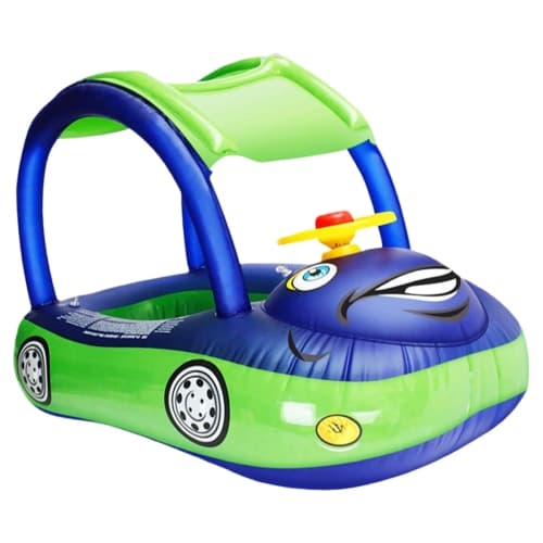 Baby Pool Float with Canopy Inflatable Swim Ring for Toddlers
