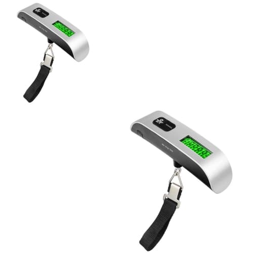 2-Piece Luggage Digital Scale - Green Backlight, Strap Type - Portable Travel Weighing - 2pcs