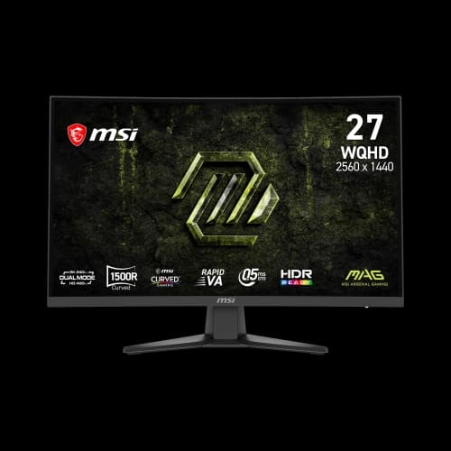 MSI 27" 2560 x 1440 (QHD) 240Hz QHD / 400Hz HD 0.5ms (GTG) Curved Rapid VA Gaming Monitor Tilt adjustable (MAG 275CQDF X24)