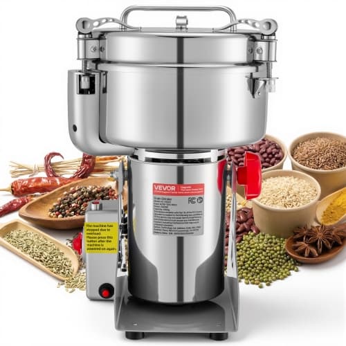 VEVOR 2500g Electric Grain Mill Grinder,3400W 32000RPM High Speed Spice Corn Dry Grinding Machine,Stainless Steel Pulverizer Powder Machine for Dried Grains Coffee Beans SpicesNuts
