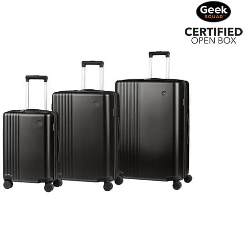 Open Box - Champs Velora 3-Piece Hard Side Expandable Luggage Set - Black