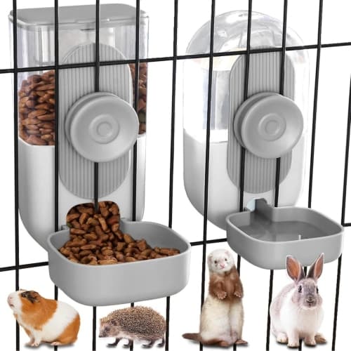 Pet Feeder Water Dispenser - Gravity Automatic System - Grey