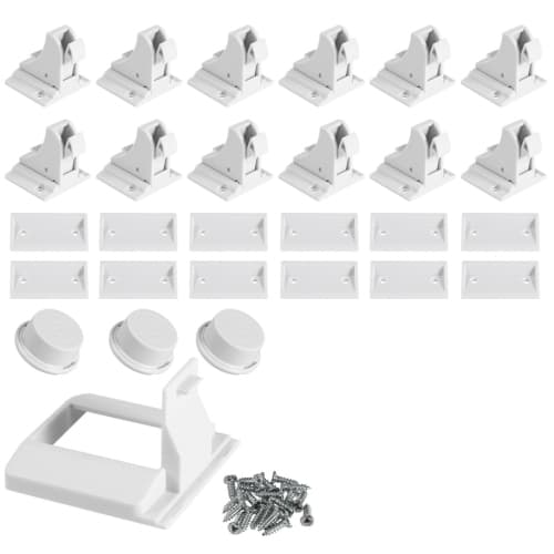 Magnetic Cabinet Lock - Child Safety Lock Set - 12 Locks + 3 Keys - Easy Install - White - 1set