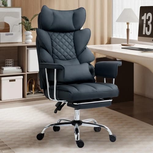 Ergonomic Office Chair With Lumbar Support Adjustable Height Swivel Desk Chair Black