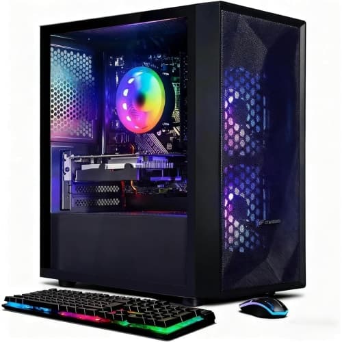 STGAubron Gaming PC Desktop, Intel Core i5 up to 3.7Ghz, Radeon RX 550, 16G RAM, 512G SSD, WiFi, BT 5.0, Windows 11 Home