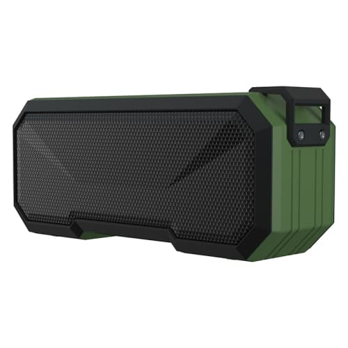 Green Bluetooth speaker, IPX7 waterproof, colorful glowing, with power bank, dual speakers, outdoor wireless speaker.