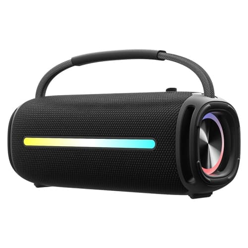 Black custom-molded wireless Bluetooth speaker with LED melody and colorful lights, portable outdoor waterproof Bluetooth speaker with heavy bass.