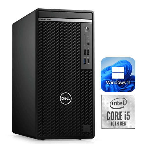 Dell OptiPlex 5080 MT / i5-10500 / 16GB RAM / 256GB SSD / Windows 11 Pro / WiFi - Business Desktop PC Computer - Refurbished (Good)