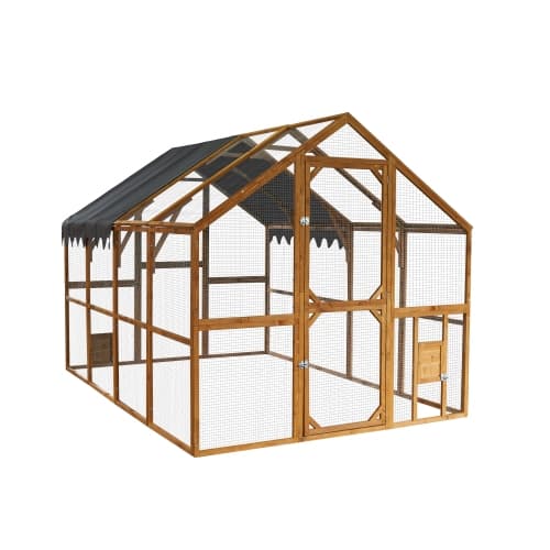 110 in Large Outdoor Pet Playpen with Platforms, Upgraded Waterproof Cover for Chicken Coop and Kitten Enclosure