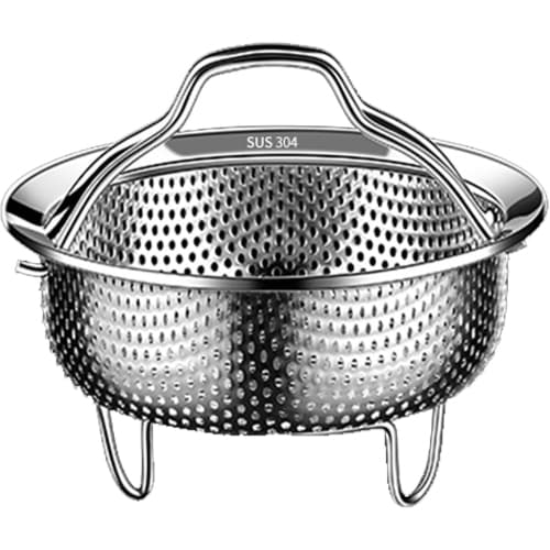 304 Stainless Steel Steamer Basket Set - Large & Medium Steamers - 17.5cm - 2pcs