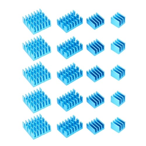 Compatible with Raspberry Pi Heat Sink Aluminum CPU Cooler Blue 20 Pcs