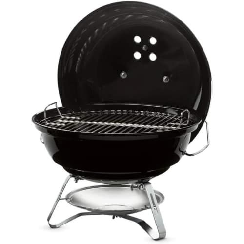 Weber Jumbo Joe 18 Inch Portable Charcoal Grill 1211001, Black BBQ with 240 sq in Cooking Area, Lid Lock, Camping Tailgating