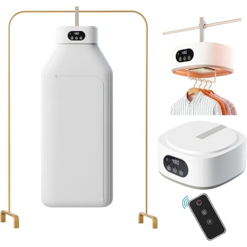 Portable Clothes Dryer,Fast Quiet Drying,Mini Electric Dryer for Clothes & Laundry Dryer Machine for Apartment Travel and RV,Foldable Compact Dryer with Timer & Remote