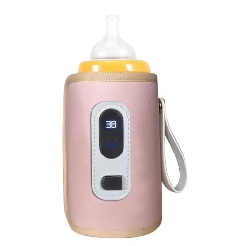 Baby Bottle Warmer Milk Heater Portable Feeding Bottle Insulation Warmer for Breastmilk Formula Heating Pink 1 Piece