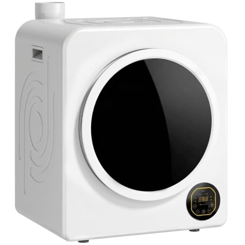 HOMCOM Electric Portable Clothes Dryer, 18 lbs Compact Laundry Dryer 1300W with Stainless Steel Tub, Touch Panel, 6 Drying Modes, Front Load Drying Machine for Apartments, Dorms