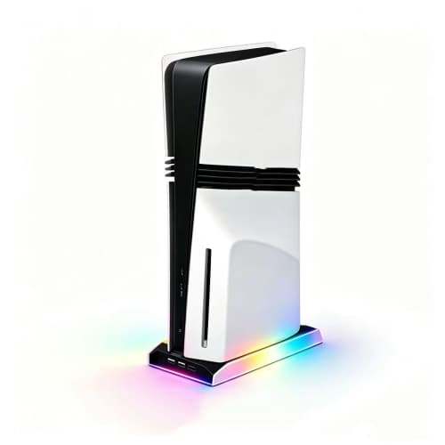 Universal RGB Vertical Cooling Stand for PS5 Slim & PS5 Pro, Built-in Cooling Fan Gaming Console Accessory