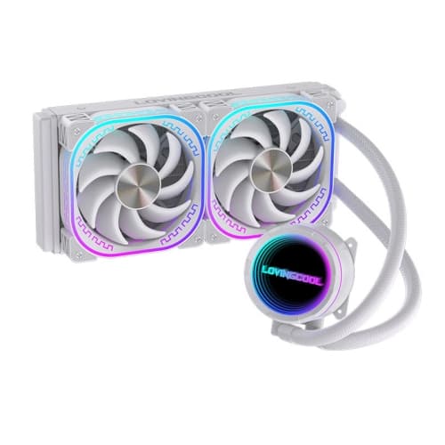 Infinity Mirror Pump Head 240mm AIO Liquid CPU Cooler, ARGB Sync, 4-Pin PWM Dual Fans, All-in-One Water Cooling for Intel LGA1700/1200/AM5/AM4 CPU