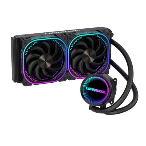 Infinity Mirror Pump Head 240mm AIO Liquid CPU Cooler, ARGB Sync, 4-Pin PWM Dual Fans, All-in-One Water Cooling for Intel LGA1700/1200/AM5/AM4 CPU