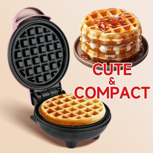Pink Waffle Maker Mini Baking Bread Maker Multifunctional Breakfast Machine