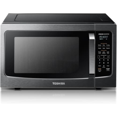 Open Box 10/10 Condition TOSHIBA Countertop Microwave Oven with Inverter Technology, Smart Sensor, 1.6 Cu.ft, 13.6" Removable Turntable, 33lb.&1250W, Black Stainless Steel