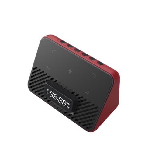 Bluetooth speaker 15W wireless charging clock LED alarm clock speaker wireless charging Bluetooth speaker smart portable mobile phone holder Bluetooth-light blue