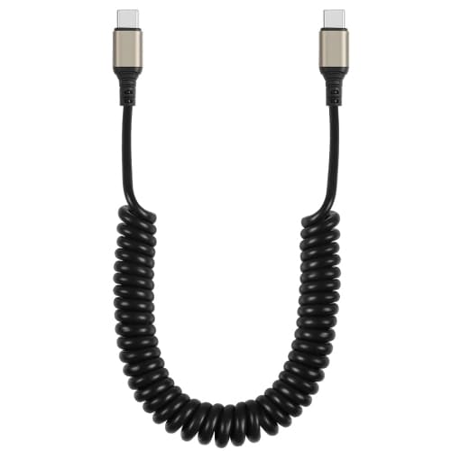 Coiled USB C to USB C Cable, Spring Spiral Type-C Charging Cord, 6A Fast Charging &amp; Sync Data Compatible with A10e A20 A50 A51 A71 S20 S10 S9 S8 Plus S10E Note 20 10 9 (Max 1.