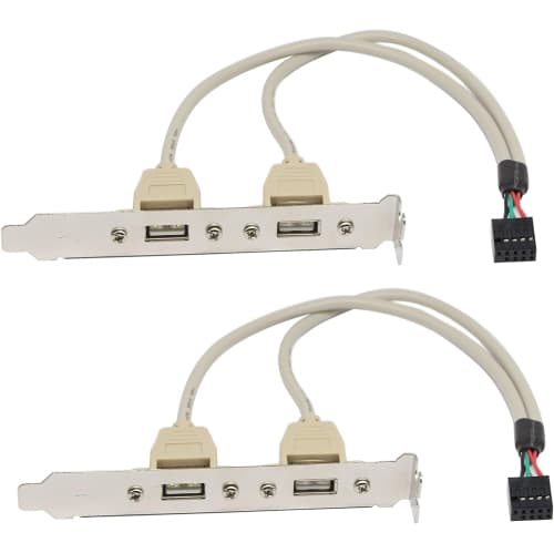 (2-Pack Computer Cables & Connectors New 2 Port USB 2.0 Motherboard Rear Panel Expansion Bracket to IDC 9 Pin Motherboard USB Cable Host Adapter