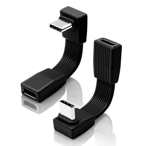 Short USB C Cable 5.5cm/2.17inch, [80Gbps/240W PD/8K@60Hz] 90 Degree USB C Male to Female Extension Cord Extender Adapter for iPhone 17 16 15 Pro Max, iPad, Thunderbolt 4/3, SSD.