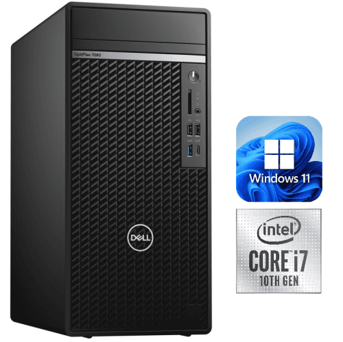 Dell OptiPlex 7080 MT / i7-10700 / 16GB RAM / 512GB SSD / Windows 11 Pro / WiFi - Business Desktop PC Computer - Refurbished (Good)