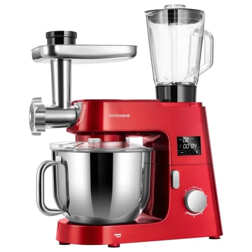 7.5 Quart 6 Speed 9 In 1 Multifunctional Stand Mixer With Fermentation VH1656-Red