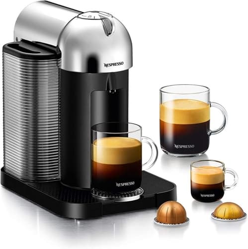 Refurbished (Fair) - Nespresso Vertuo Coffee and Espresso Maker by Breville, Chrome , BNV220CRO1BUC1