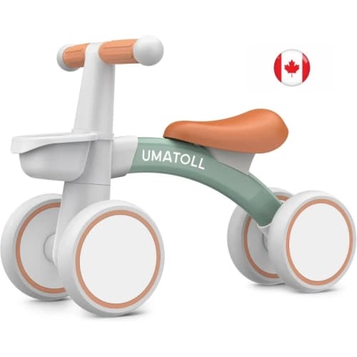 Balance Bike Toys for 1 Year Old Boys Girls Gifts, Adjustable Seat Baby Walker, First Birthday Gifts, 12-24 Months Toddler Ride on Toys with Removable Basket, Green