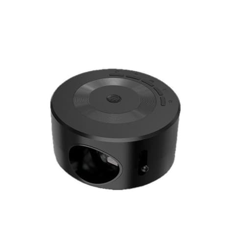 Mini wired projection projector, manual focus, low noise, eye-friendly portable home projector (black + large remote control)