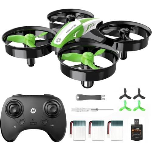 Protected Mini RC Drone, Kids Safe Quadcopter with Spare Parts & Tools，Green