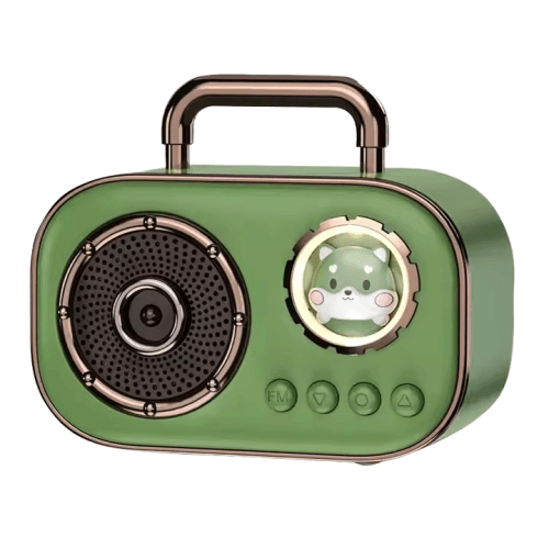 Cute pet space capsule speaker, mini bluetooth speaker, high-value karaoke girl gift computer speaker, portable bluetooth speaker -green