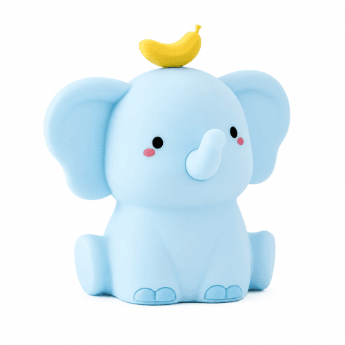 Blue Elephant Night Light for Bedroom Sleep, Baby Feeding, Eye-Friendly Bedside Lamp, Children's Night Light