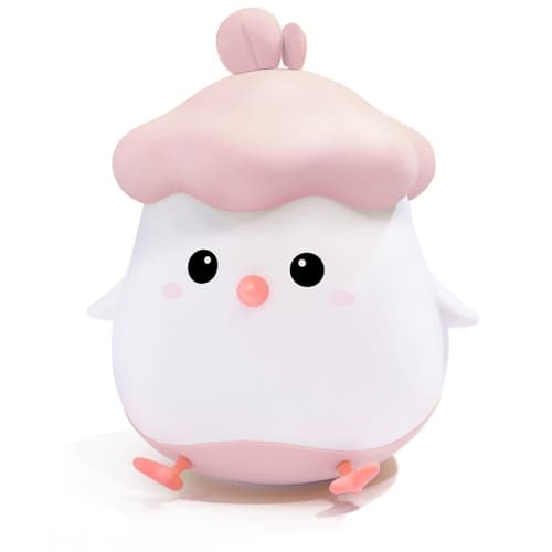 Green Vegetable Night Light, Soft Silicone Decompression Device, Tap-Sensitive Smart Night Light for Babies and Homes