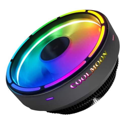 COOLMOON Colorful ARGB CPU Cooler, Auto Color Changing Silent PWM Cooling Fan, Multi-Platform Air Cooler for Desktop PC Intel LGA1700 AMD AM5